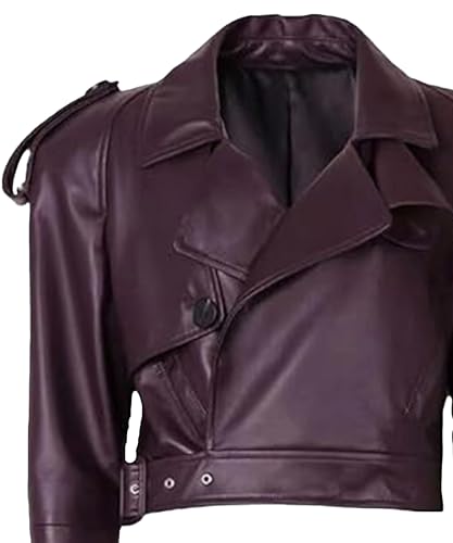Women's Black Top Short Outdoor Fashion Cropped Real Leather Jacket - Motorcycle Jacket for Women3