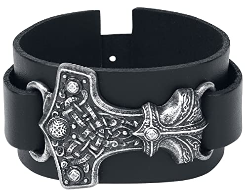 Alchemy Gothic Thorshammer Hombre Pulsera de Cuero Standard Piel Cover