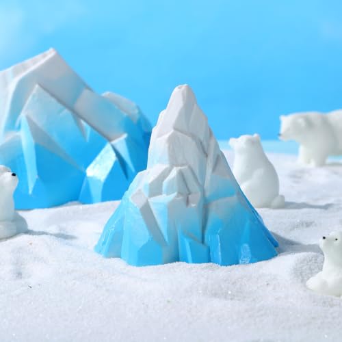 Image of Ipetboom Aquarium Ice Mountains Fish Tank Ornament Plastic Floeberg Landscape Decor for Turtle and Fish Tanks Shelter and Aquarium Decorations 3.85 X 3.26 X 2.36 in 2 pcs