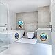 3D Wandtattoo Unterwasserwelt, 4 Pcs Wandtattoo Badezimmer Bullauge deko, Wandsticker Badezimmer Bilder Bullauge Unterwasserwelt Wandaufkleber (Gold+Silber)