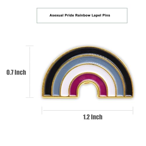Image of 2 /12 /100Pcs Enamel Asexual Pride Rainbow Lapel Pins Bulk-Supports LGBT Progress Gay Brooch Badge for Men Women Clothes Bags Hats
