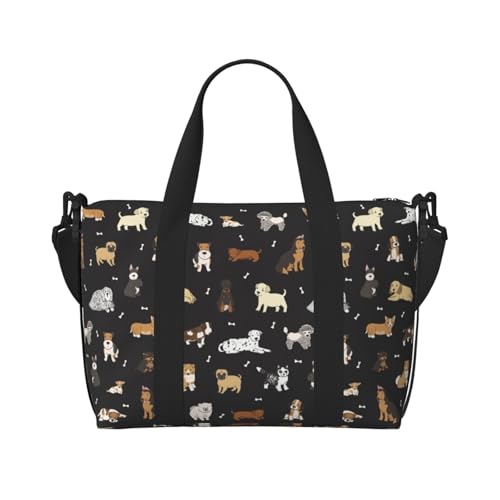 【極美品】レスポートサック　ボストン　プードル柄　犬　茶色　かばん　旅行　大容量 激安ファッション - 【極美品】レスポートサック ボストン