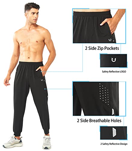 Northyard YDPM022-BLACK-M Men'S Athletic Running Pants Lightweight Workout Joggers Quick Dry Gym Sweatpants Active Sports Track Training Black M thumb #2