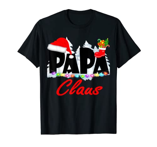 Hombre Papa Claus Navidad Santa Hat Matching Family Pijama Camiseta