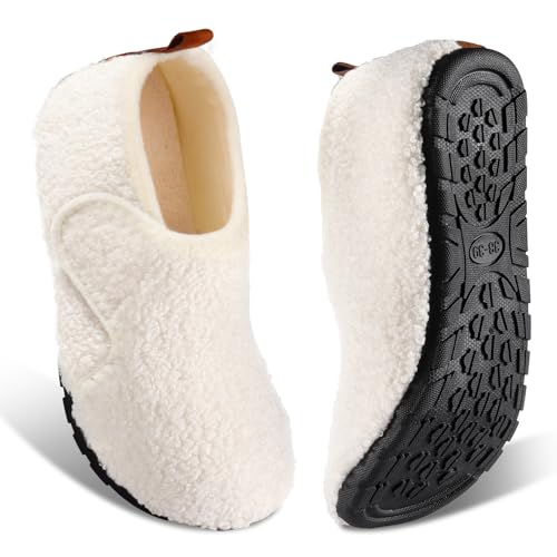 Image of Ibeauti Women Mens House Slippers Lightweight Comfy Barefoot Slipper Socks Rubber Sole House Shoes for Indoor /Outdoor Bedroom Travel