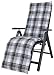 Produktbild Kettler Polen KETTtex 2401 Auflage Relaxliege Milano grau-braun-weiß kariert 170x50x6 cm Sitzpolster (ohne Stuhl)