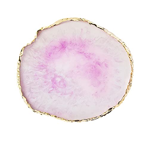 BAQI 1pc Nail Art Palette Paletas de mezcla de uñas de resina Plato de mezcla de colores de esmalte Borde dorado Tablero de exhibición cosmético práctico para herramienta de arte de manicura Cover