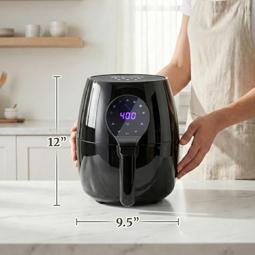 Image of Elite Gourmet EAF5317D 5.3Qt Air Fryer, PFOA /PTFE Free, 1350W, Black
