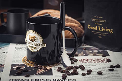 Luka Tech old lives matter coffee mug with spoon,Funny Birthday or Retirement Gift for Elderly Senior Citizens And Old Women- Gag Gift for Mom,Dad,Grandma,Grandpa