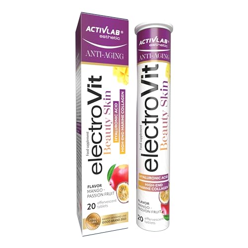 Activlab Pharma Elektrolyte - Brausetabletten mit Meereskollagen und Hyaluronsäure Hydratation und Hautpflege 20 Tabletten Mango Passionsfrucht ElectroVit Beauty Skin