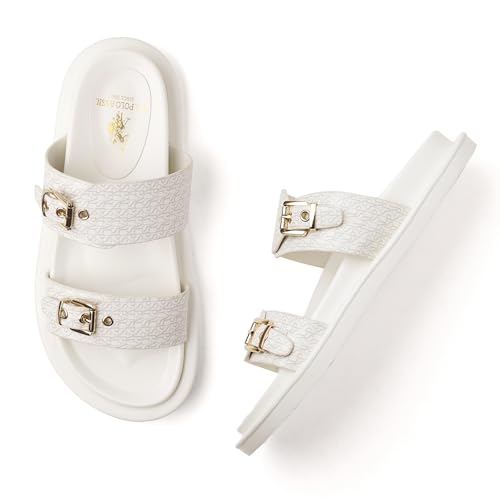 Image of U.S. POLO ASSN. Maria Black Footbed Flats With Monogram Logo