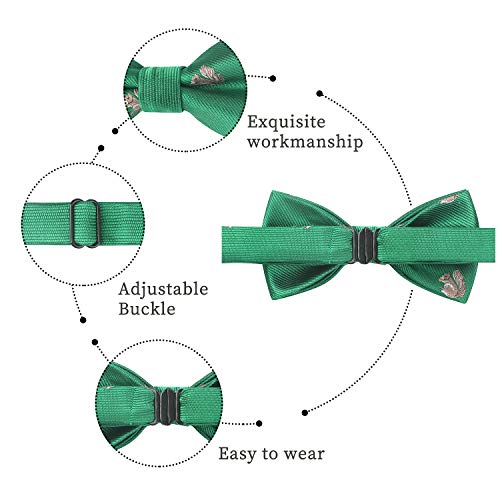 Image of HISDERN Bow Ties for Boys Pre Tied Toddler Bow Tie Adjustable Kids Bowties Clip On Fun Patterned Bowties for Wedding Party