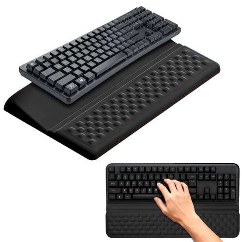 JetWave キーボードリストレスト＆マウス手首クッションセット 滑り止め付き 通気性良好 パソコンスタンド対応 デスクアクセサリー