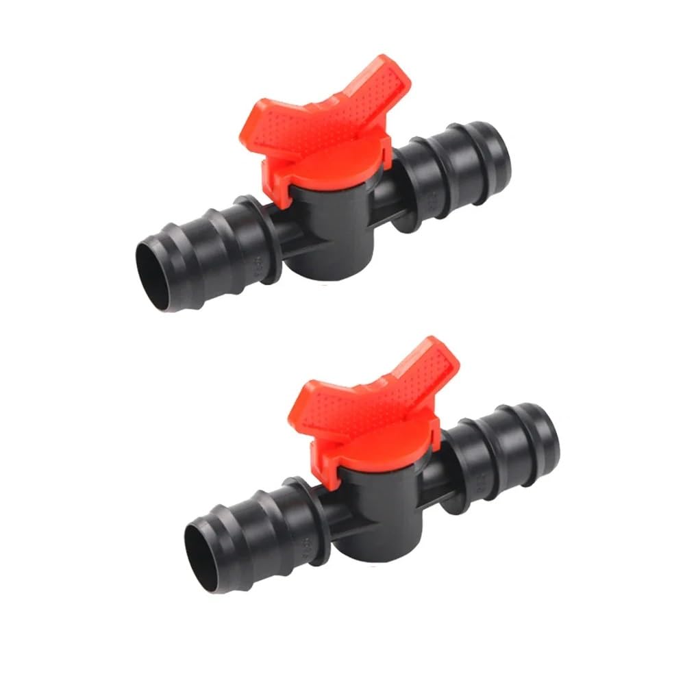 2PCS Drip Irrigation Switch Valve,Plastic 25mm Double Barbed Shut-Off Valve for 25mm Hose Connection Drip Tubing,Used for Outdoor Garden, Aquarium,Fish Tank Control Water Flow