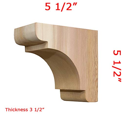 Wood Corbel 31T1S Smooth Finish -Projection 5 1/2" -Height 5 1/2" -Thickness 3 1/2" By Timber Build #TOP3
