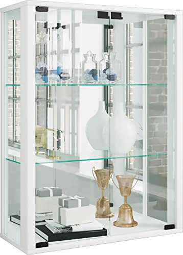 VCM Vitrine Murale Suspendue Rectangulaire en Verre Blanc 60 x 25 x 80 cm Moderne pour Salon