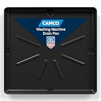 Camco 20750, Waschmaschinen-Ablaufwanne | Verfügt über eine robuste Kunststoffkonstruktion, 2,5 cm/3,8 cm PVC-Ablaufgarnitur und misst 76,2 cm (L) x 81,3 cm (B) x 6,4 cm (H) (Außendurchmesser)