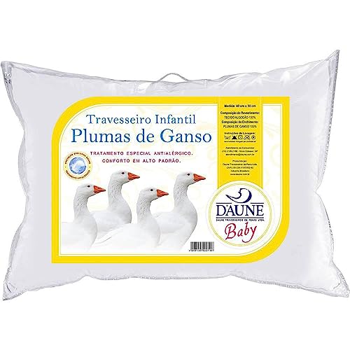Travesseiro Infantil Plumas de Ganso 30x40 cm, Daune