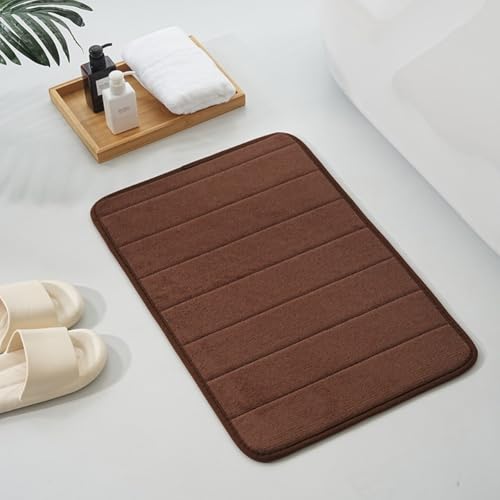 NiuLumea HOME-for - Alfombra de baño de forro polar coral suave, 40 x 60 cm, absorbente, antideslizante, para ducha y bañera, lavable a máquina