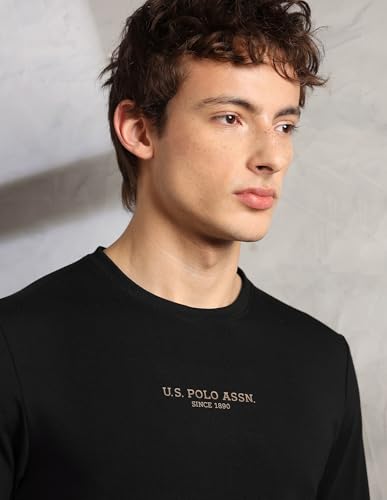Image of U.S. Polo ASSN. Mens PE006 Supima Cotton Brethable Full Sleeve Lounge T-Shirt