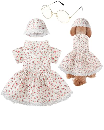 Dog Halloween Old Lady Costumes Dogs Grandma Costume (X-Large)