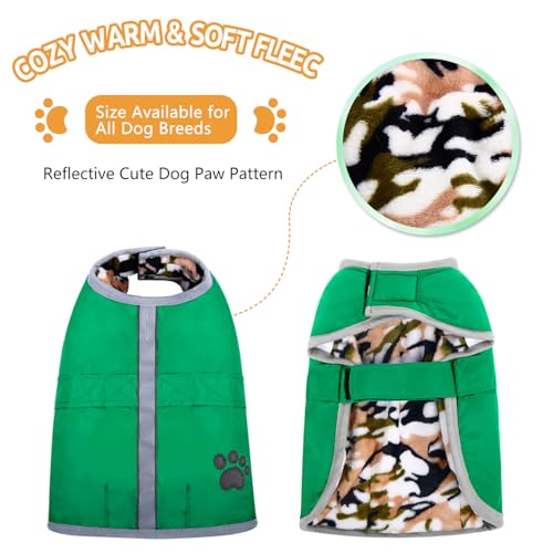Image of Queenmore Dog Winter Coat, Cold Weather Fleece Dog Jackets for Large Dogs