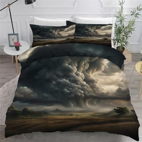 Parure de lit 90x190 fermeture éclair et housse de couette douce motif désert tornade