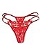 Produktbild Jueshanzj Damen Bikinislips Panties Hipster Mit Spitze Strings Tangas Rot Einheitsgröße