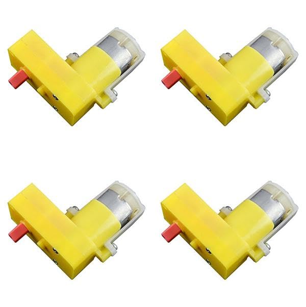 (4 pc) Pro3D 150RPM DC 3-12V L-Shape BO Gear Motor One Side Shaft for Programming Board Smart Car