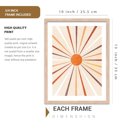 Image of kotart Aesthetic Abstract Art Home Decoration | Boho Floral Paintings With Frame For Living Room Bed Room Hotel Wall Decor Digital Reprint Set of 9 (10X13 inch)