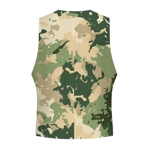 Camouflage Pattern Novelty Men's Suit Vest Casual Formal Dress Vests Business Waistcoat4