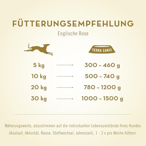 Terra Canis Lamm mit Gartengemüse und Rosenblättern - Flower Menü Englische Rose Nassfutter 6x400g | Premium Hundefutter in 100% Lebensmittelqualität Aller Rohstoffe | Reichhaltig & gesund