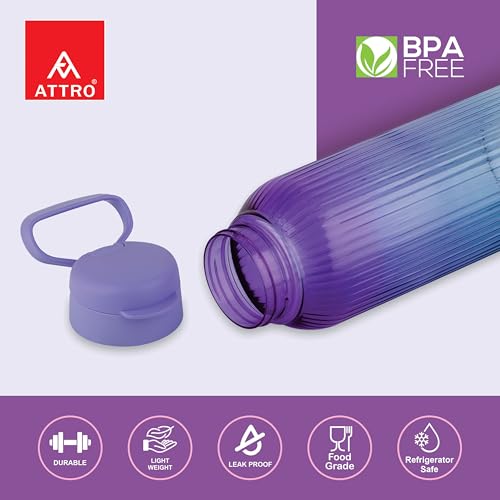 Image of ATTRO Prime Linear Deluxe Water Bottle-Set of 2-Purple Blue-1.5L