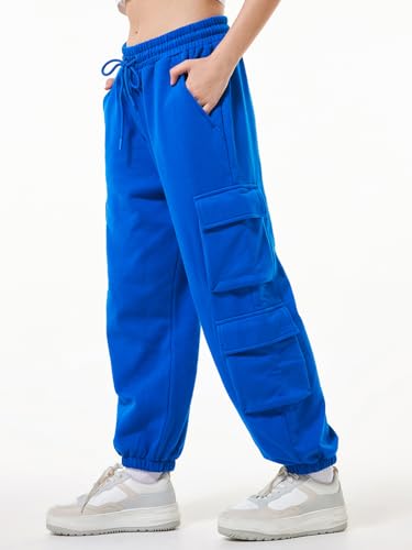 Image of Bewakoof Women's Fleece Super Loose Fit Joggers|Bewakoof Heavy Duty 1.0 | Track pants for woman | Lower for women | Multipurpose | Activewear | Utility Pockets | Lightweight & Flexible Elastic Waist | Casual Joggers | Loose Fit