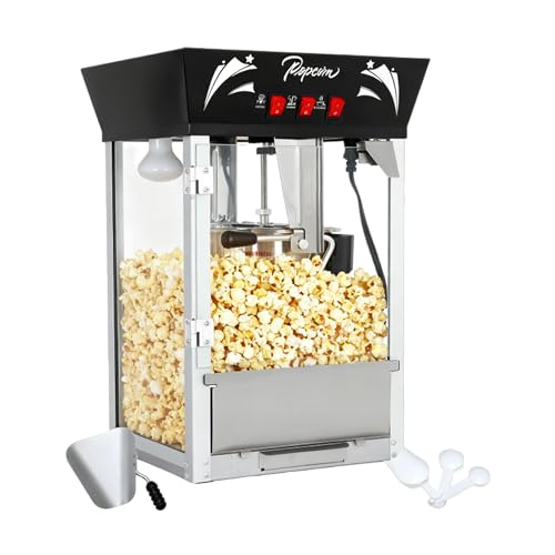 ZIEGIAN 12oz Tabletop Popcorn Machine for Home/Light Commercial 850W Black