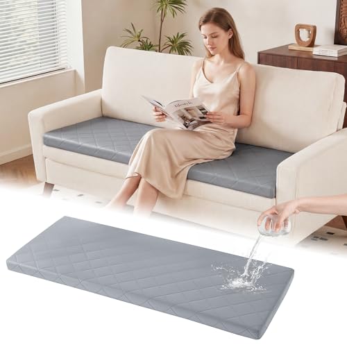 HOMBYS Waterproof Quilted Sofa Topper Pad Non-Slip Couch Top Cushion with Thick Padding for Enhanced Comfort Furniture Protector for Pets Kids & Spills Washable Slipcover for Sofa(71242.5in)