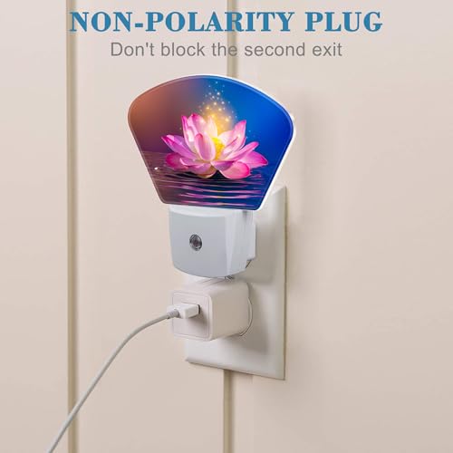 Image of Magic Pink Lotus Flower Night Light, Magic Flowers Nightlight Plug into Wall with Dusk to Dawn Sensor for Kid Girls Boys Women Men Bedroom, Hallway, Kitchen, Bathroom, Stairs Decor