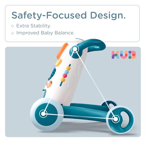 Image of KUB Montessori Baby Walker - Interactive Push Toy for Toddlers Learning to Walk with Soft Music & Lights, Adjustable Speed & Non-Slip Wheels, Educational Activity Center