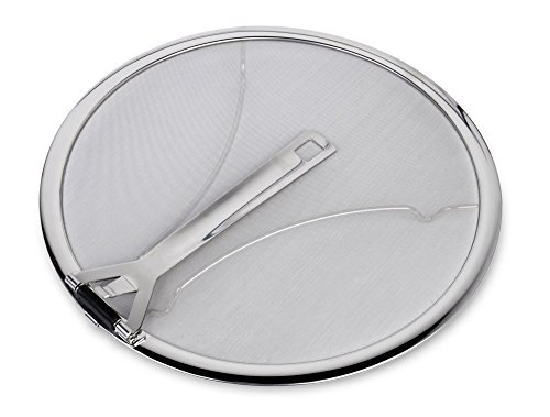 Culina Premium 13” Stainless Steel Splatter Screen resting feet with Hinged Folding Handle