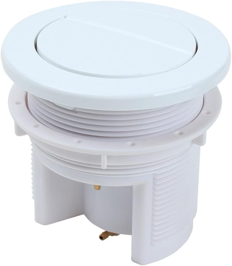 Dual Button Flush, Chrome Plated ABS Dual Flush Air Type Pneumatic Button for Air Operated Concealed Twin Hose Toilet Cisterns Push Buttons, Silver