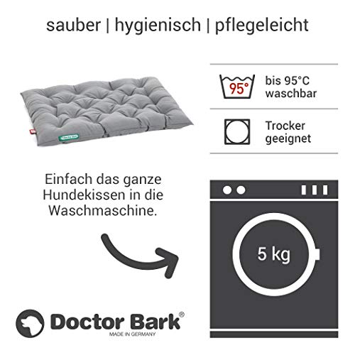 Doctor Bark Hundekissen Urban - orthopädisches Hundebett für mittlere Hunde - waschbar bis 95°C - robuste Indoor/Outdoor Hundematratze - Made in Germany (M - 70x50 cm, Schwarz)