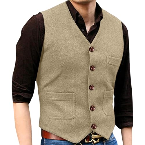 Gilet rétro décontracté homme gilet classique ajusté sans manches