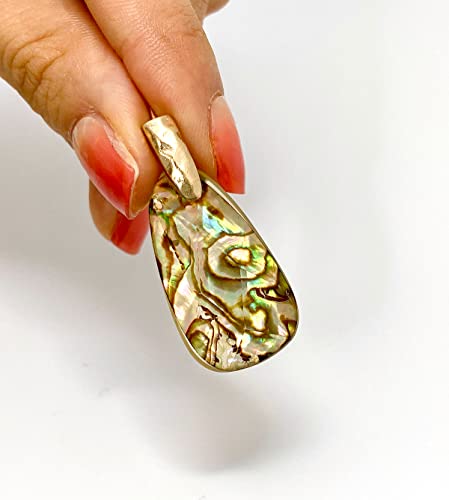 OZEL JEWELRY & GIFT - Teardrop Earrings for Women – 14k Gold Plated – Made in KOREA - Made of Resin with MOP - Abalone/Blue/Red/White/Purple/Emerald Green/Light Orange Color4