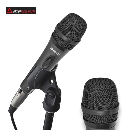 Image of VRJTEC Dynamic Microphone Karaoke with Wire, Black | Unidirectional Vocal, Cardioid, Solo Vocals & Karaoke Singing, 2 Meter Cable, Wired Mic 02
