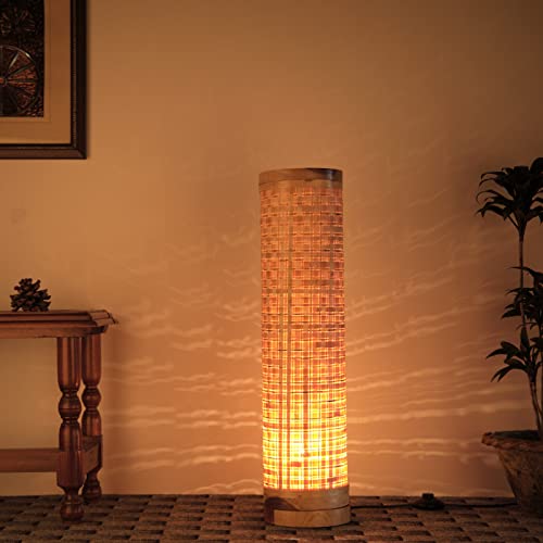 kraftinn Bamboo LED Floor Lamp for Living Room | 28 Inch Modern S...