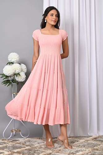 Image of IQRAAR Dress for Women Printed Midi Dress