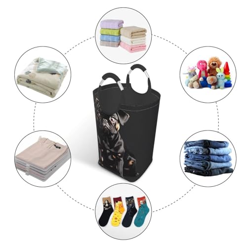 Panier à linge autoportant pliable avec poignées aluminium solides