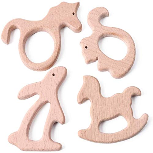 最安値 Baby Firstlook 歯がため 木製動物 4個 ウッドパーツ 無塗装 ブナの木 ハンドメイド素材 歯固めホルダー 木のおもちゃ 赤ちゃん カミカミ ベビー ギフト 出産祝いの価格比較