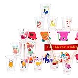Mulaibdin 12 Stück Schnapsgläser 50 ml, Shotgläser Lustig Set, Kindergläser...
