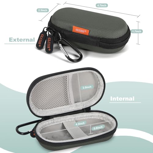 Image of Ultra-Hard Small Carrying Case for Wired Earbuds, MP3 Player, Heart Monitor, USB Cable, Flash Drive - Portable Mini IEM Case Universal Pouch Bag for In Ear Monitor, Airpods, Galaxy Buds, Earpods, iPod